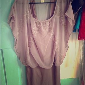 Pretty lilac color fitted bottom night dress