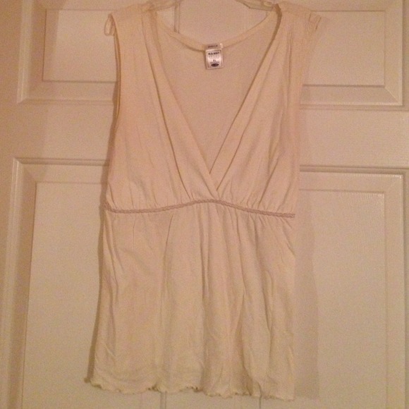 Cream colored deep plunge top