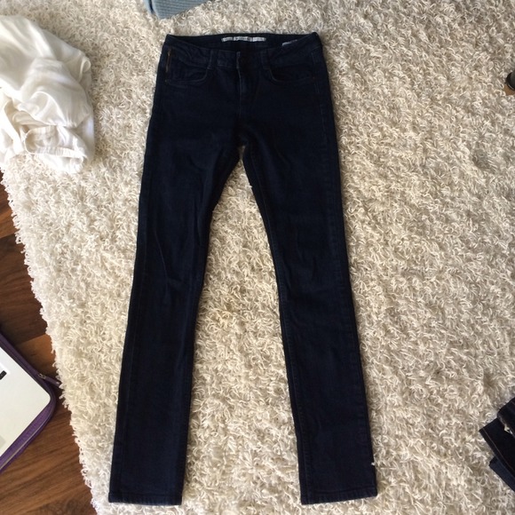 Dark Blue Moto Topshop skinny jeans