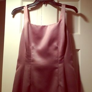 Formal full length sleeveless silk gown