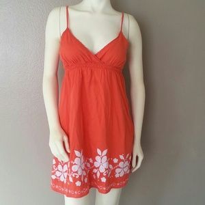 ROXY DRESS / TOP SPAGHETTI STRAPS ORANGE MEDIUM M