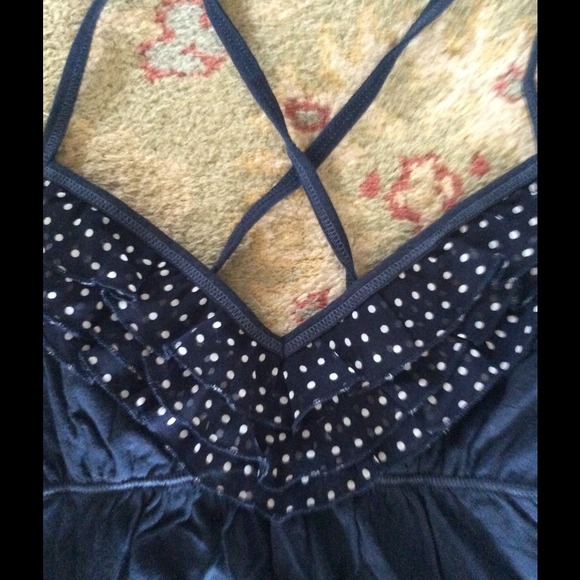 Polka dot ruffle tank