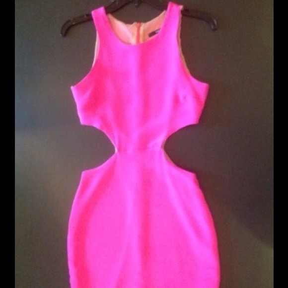 Naven hot pink cutout party dress, Small