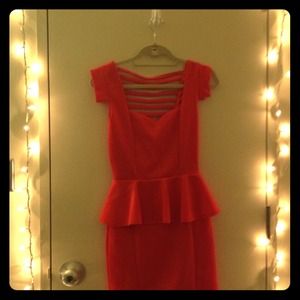 Orange peplum dress