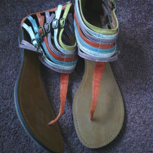 Multi colored sandals