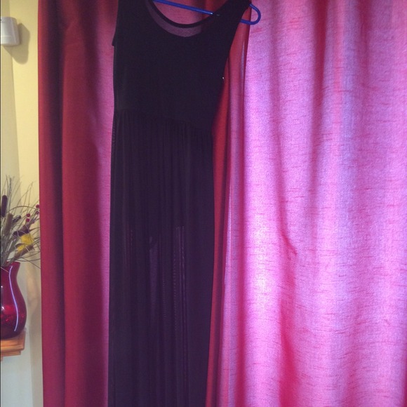 Super sexy -sheer ankle length black dress - Picture 2 of 3