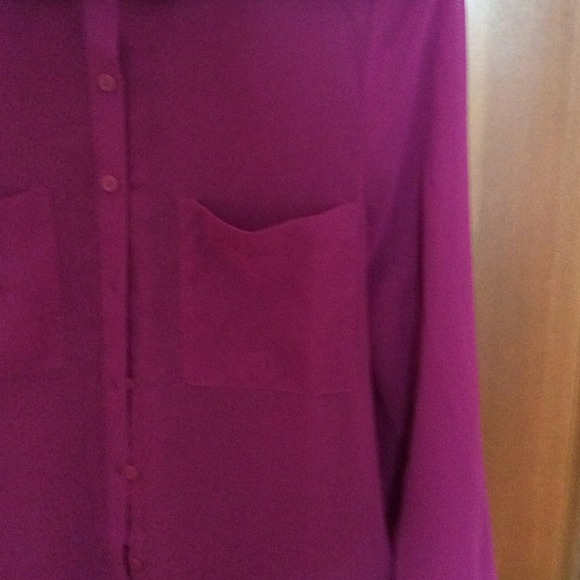 Plum semi-sheer blouse - Picture 2 of 3