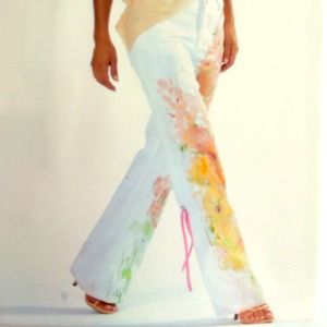 Hand painted white pants size 00