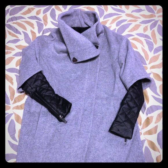 Zara jacket with faux leather sleeves