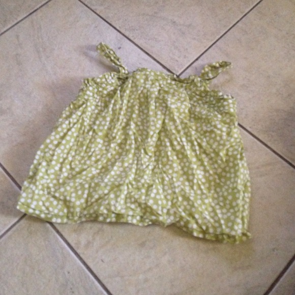 Lime with white polka dot summer top - Picture 1 of 1