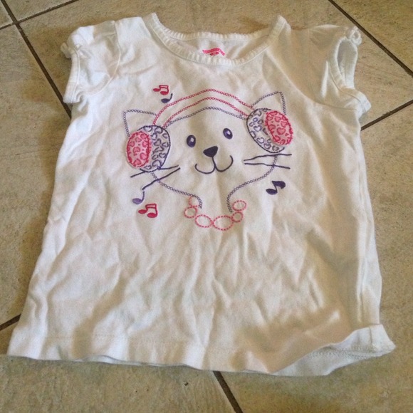 White top with kitty print - Picture 1 of 1