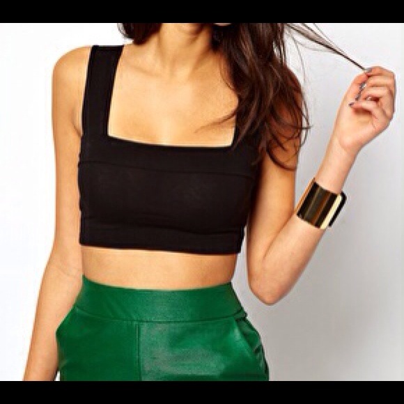 ASOS Black Crop Top with Thick Straps