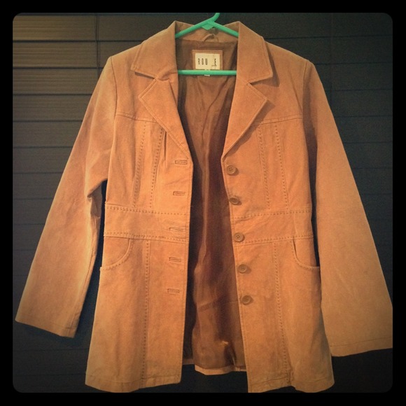 Camel color leather jacket