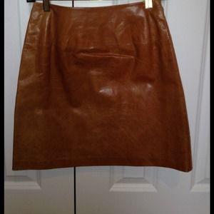 Cache brown leather skirt