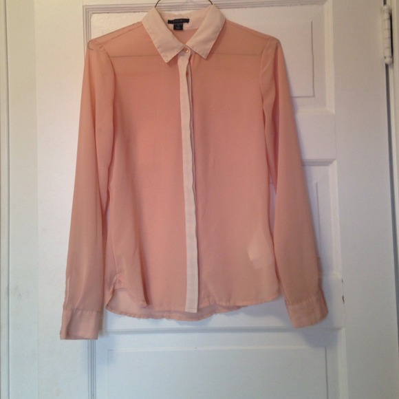 Sheer salmon pink blouse