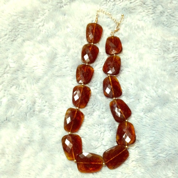 Faux tortoise bead necklace