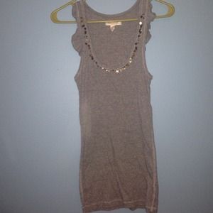 Grey cotton tank top.