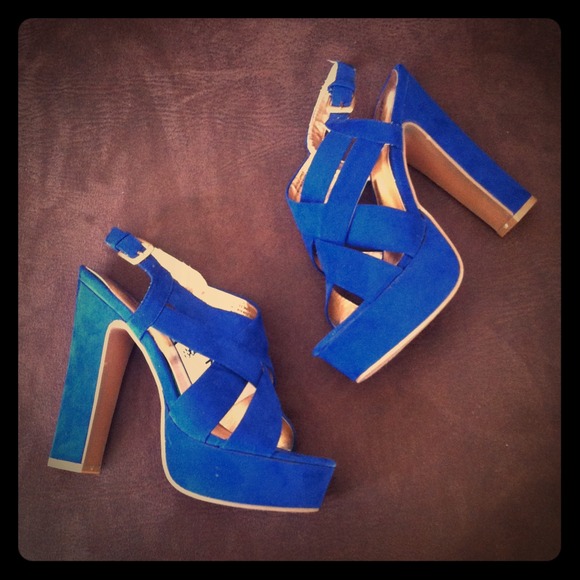 Cobalt Blue Mossimo Platform Sandals