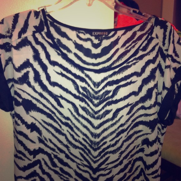 Express Silky Zebra Striped Tunic