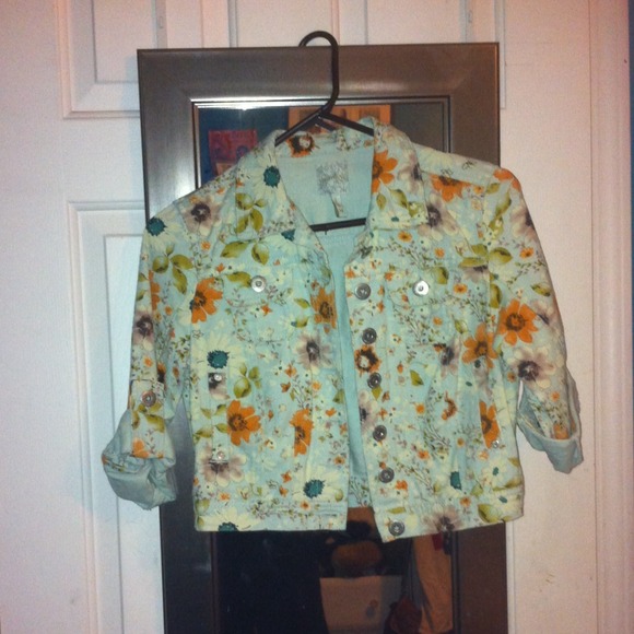 Floral jean jacket