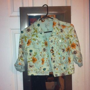 Floral jean jacket