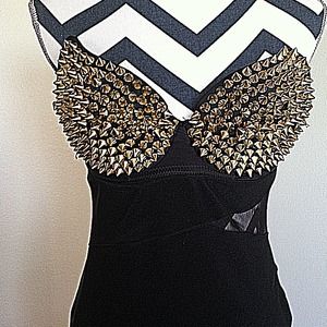 Black Dress with Gold Spikes 🌟