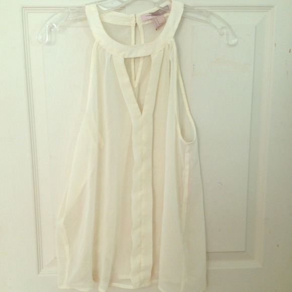 High neck see through blouse