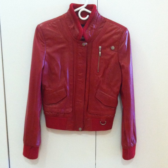 Never Worn Real Red Leather Jacket