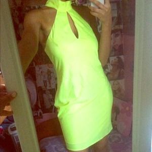Neon Yellow Halter Dress