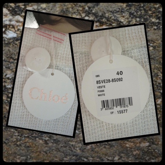 Chloé Bone White Cotton high-low Cape Jacket 6 8 M - Picture 4 of 4