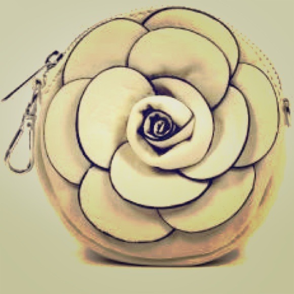 Alexis Fashion beige flower pouch
