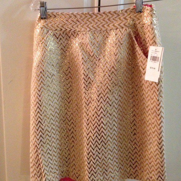 Milly size 6 gold and tan pencil skirt