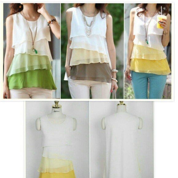 Tiered Chiffon Top (PLUS) - Picture 1 of 2