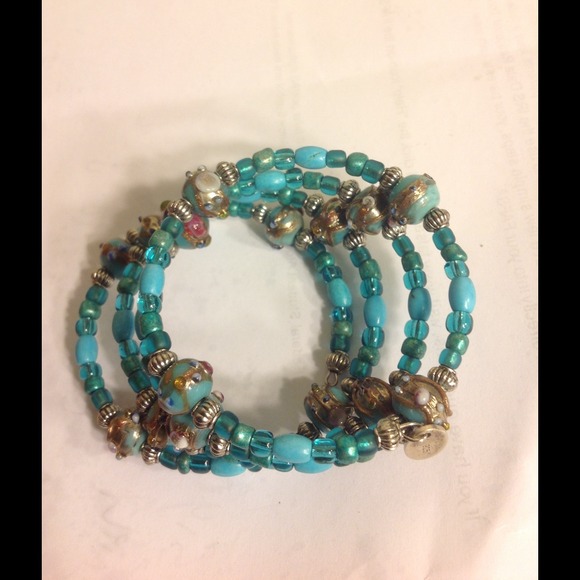 Blue beaded wrap around bracelet Bundle