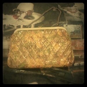 Reduced!!!Vintage Flower Brown Clutch
