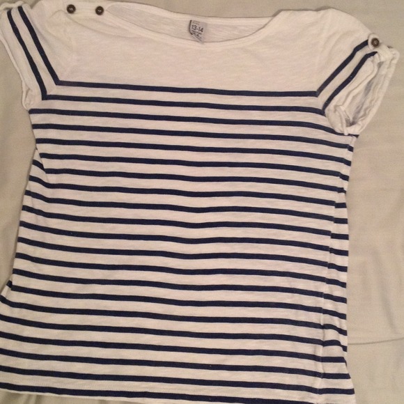 ❌❌BUNDLED❌❌ZARA Striped navy & white S/S Top