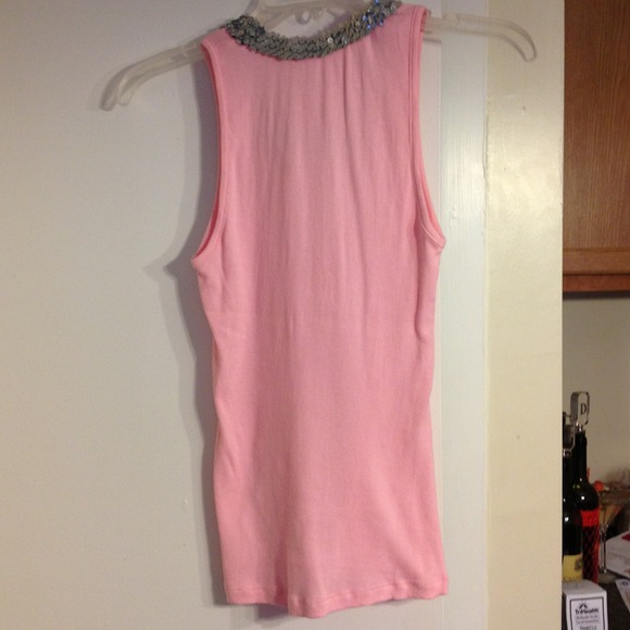 SOLD! 🌺Pink Tank With Silver Sequins - Picture 3 of 4