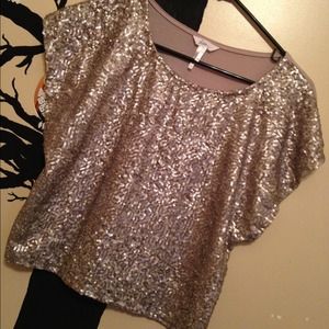 Silver sequin top