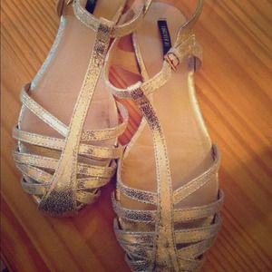 Gold summer flats/sandals