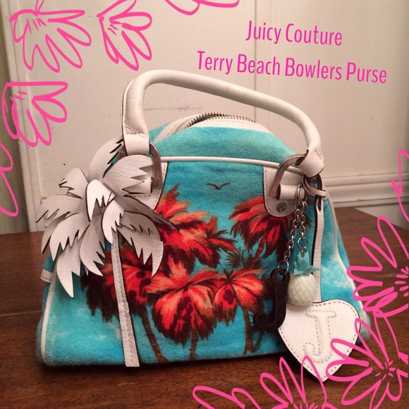 Juicy Couture Terry Beach Bowler Purse Blue