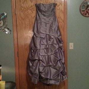 Metallic grey gown