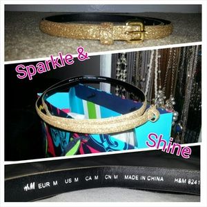 SOLD - H&M Gold Glitter Belt - Size M