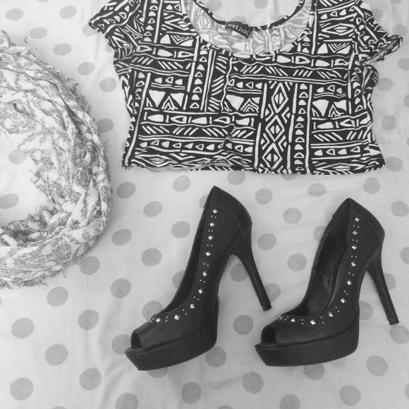 Black Studded Heels