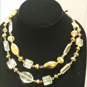 Charter Club amber beaded and gold-toned necklace.