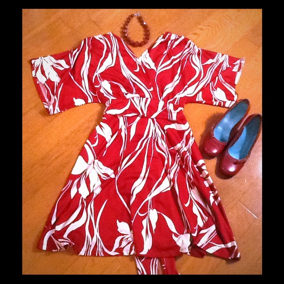 SOLD! Kimono-style red dress