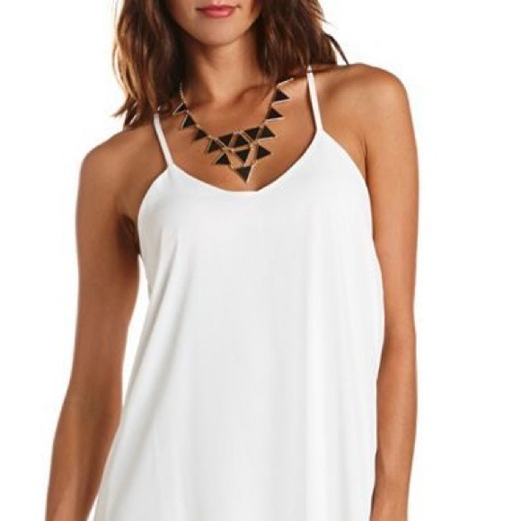 White Racer Back Dress and Birds shirt ***bundle**