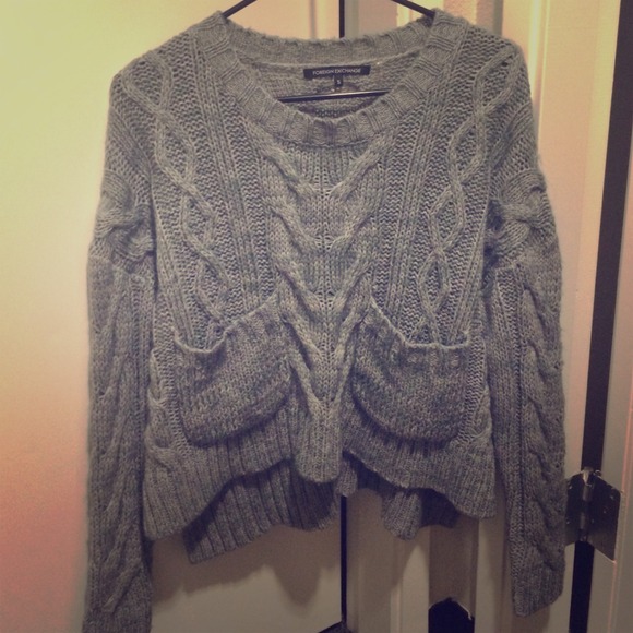 Gray cable knit sweater!