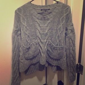 Gray cable knit sweater!