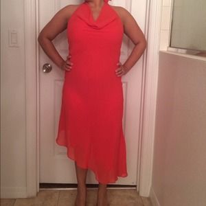 Orange halter dress
