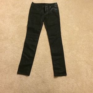 Seven for mankind black waxed denim skinny jeans